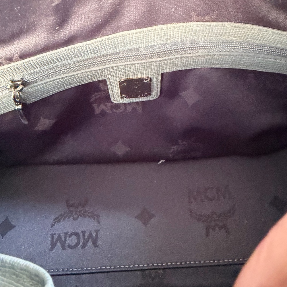 MCM Metallic Saffiano Leather Boston Handbag - Picture 8 of 13